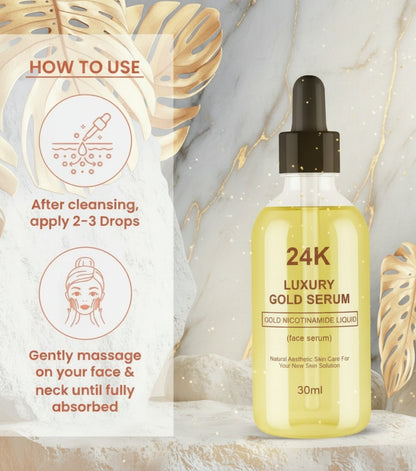 Auvetta 24K Luxury Gold Face Serum – Pack of 2 (30ml)