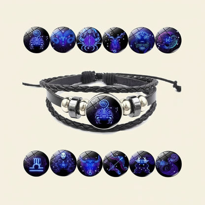 Auvetta Zodiac Constellation Leather Bracelet