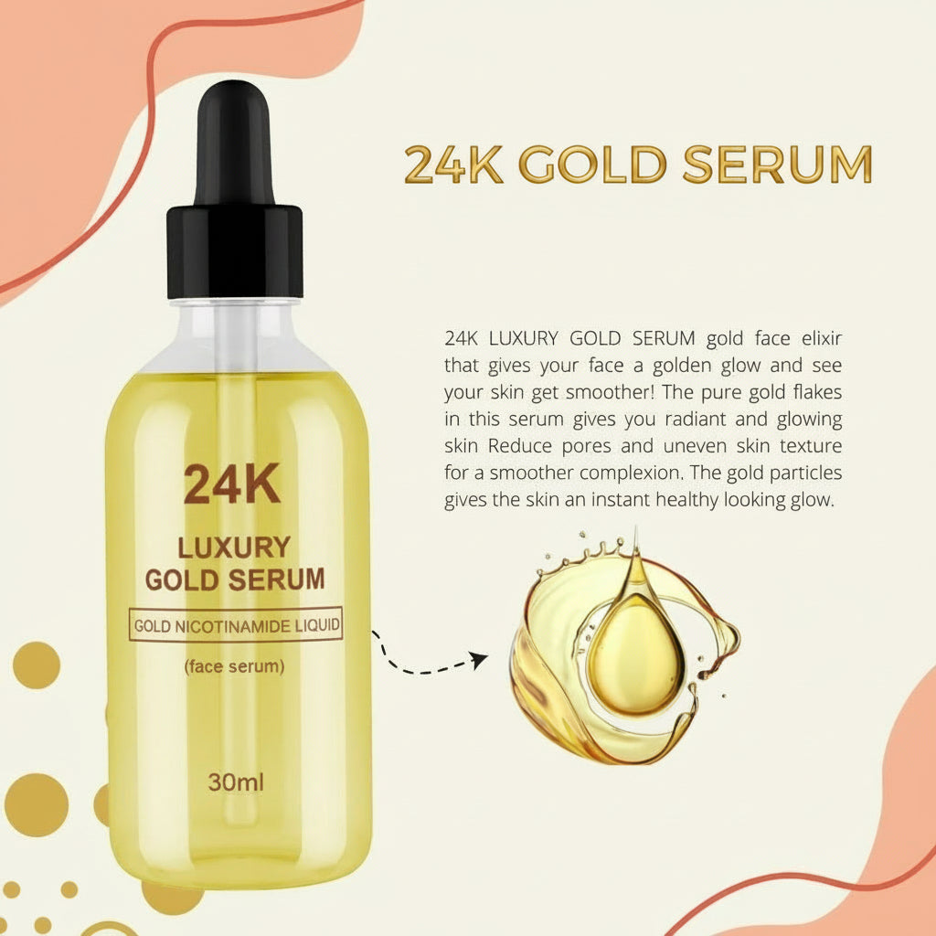 Auvetta 24K Luxury Gold Face Serum – Pack of 2 (30ml)